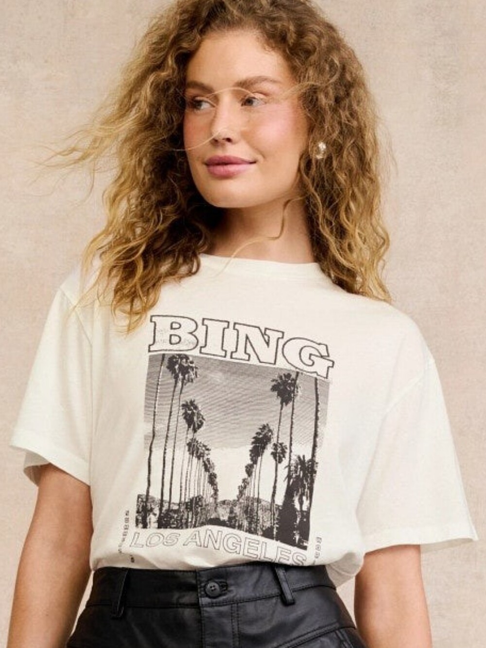 Anine Bing Louis Bing Tour Tee Cotton Crew Neck Short Sleeve Size S